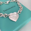 8.5" Large Please Return To Tiffany & Co Center Heart Charm Bracelet in Silver-4