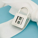 Tiffany & Co Sterling Silver Letter "H" Alphabet Initial Padlock Charm Pendant-1