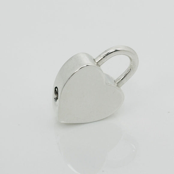 Tiffany & Co Blank Engravable Heart Padlock Charm Pendant in Sterling Silver