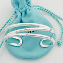 SMALL 6" Tiffany & Co Sterling Silver ZigZag Open Cuff Bracelet - 1