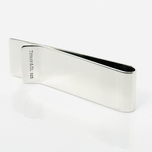 Tiffany & Co Machine Turned Pin Stripe Engravable ID Money Clip in Silver