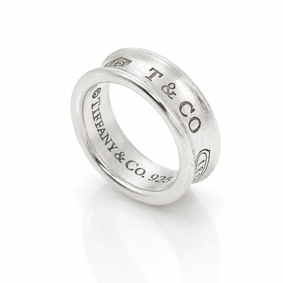 Tiffany & Co. 1837 Concave Ring Sterling Silver 925 Size 5.5 Men's Unisex Band