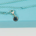 Tiffany & Co Sparkler Blue Coated Silver Enamel Chain Necklace 30" 1.7mm Links - 5