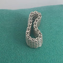 Size 7.5 Tiffany & Co Sterling Silver Somerset Mesh Weave Unisex Ring-4