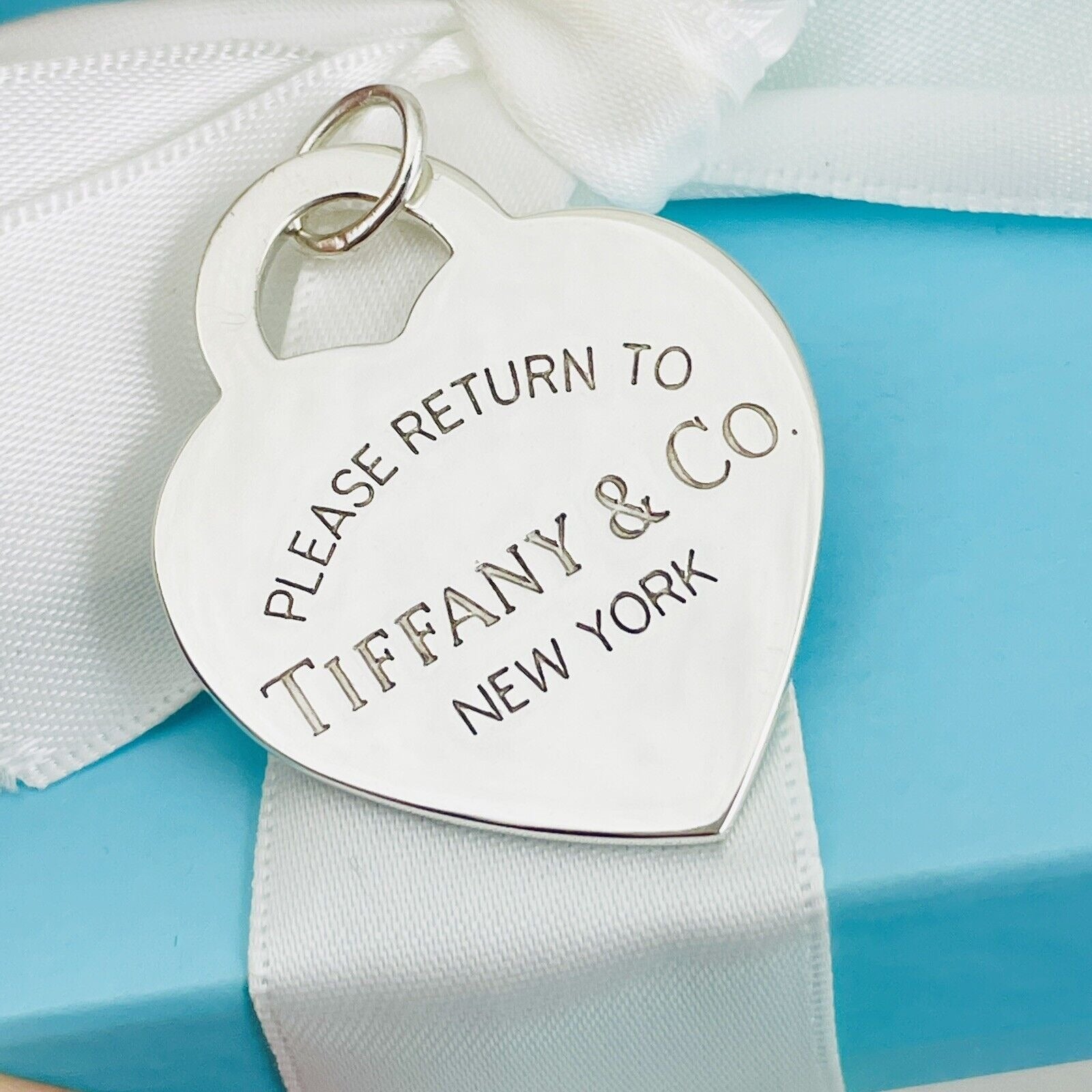 Jumbo Extra Large Please Return to Tiffany & Co Heart Tag Pendant or Charm