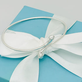 Tiffany Teardrop Bangle Bracelet by Elsa Peretti in Sterling Silver