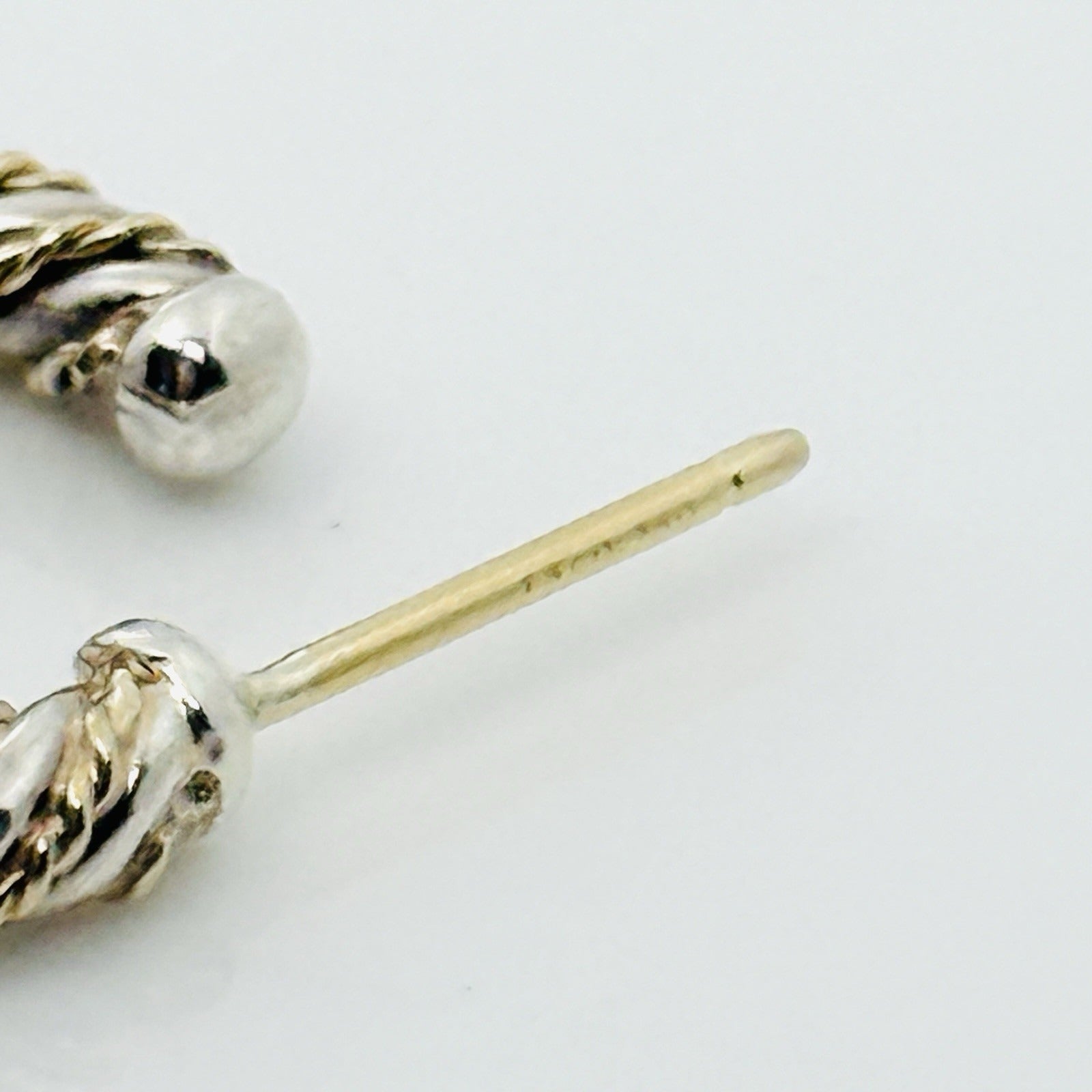 1 SINGLE Tiffany & Co Silver Gold Twist Hoop Earring Replacement Lost
