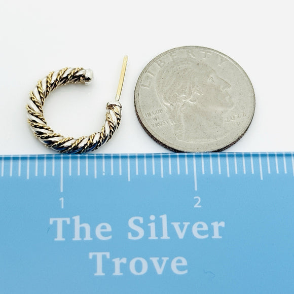 1 SINGLE Tiffany & Co Silver Gold Twist Hoop Earring Replacement Lost