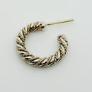 1 SINGLE Tiffany & Co Silver Gold Twist Hoop Earring Replacement Lost-1