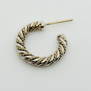 1 SINGLE Tiffany & Co Silver Gold Twist Hoop Earring Replacement Lost