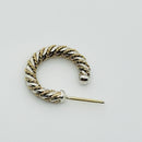 1 SINGLE Tiffany & Co Silver Gold Twist Hoop Earring Replacement Lost-3