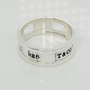 Size 12.5 Tiffany & Co 1837 Cutout Stencil Open Ring Mens Unisex in Silver-4