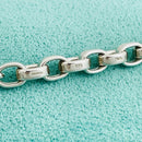 7" Tiffany & Co Sterling Silver Large Oval Rolo Round Link Chain Bracelet-5