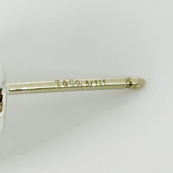 Tiffany Small 6mm Pearl Olive Leaf Earring by Paloma Picasso Stud in Silver