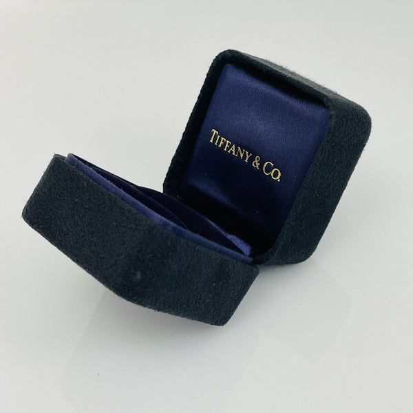 Vintage Tiffany Small Black and Royal Blue Suede Empty Ring Storage Box - 2
