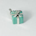 Tiffany Gift Box with Ribbon Charm in Blue Enamel and Silver - 3