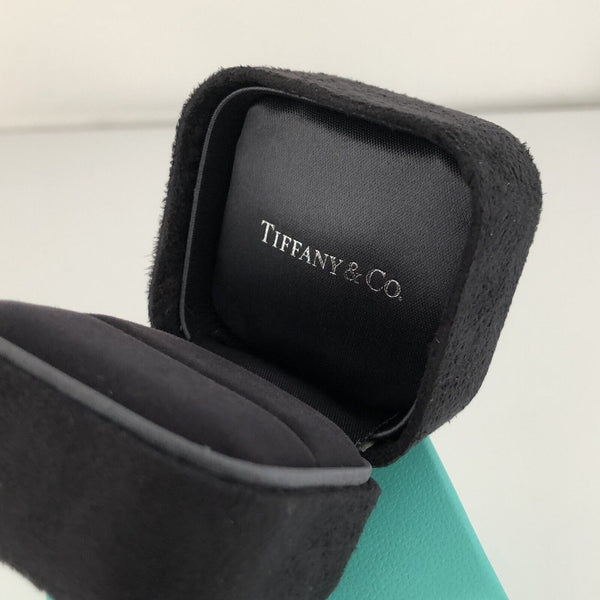Authentic Tiffany And Co. Black Suede Empty Ring Box With Blue Box - 1