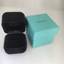 Tiffany Empty Jewelry Ring Box Blue Black Suede Presentation Storage-5