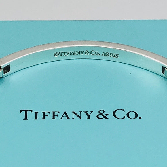 9" Large Unisex Mens Tiffany & Co Silver Venetian ID Box Link I.D. Bracelet