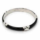 Tiffany & Co Signature X Black Enamel Bangle Bracelet 7.5" in 925 Silver-1