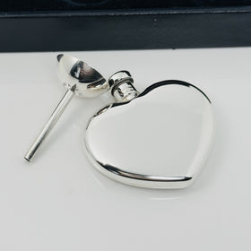 Vintage Tiffany Heart Perfume Flacon Bottle Funnel in Silver with Storage Box