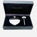 Vintage Tiffany Heart Perfume Flacon Bottle Funnel in Silver with Storage Box-2