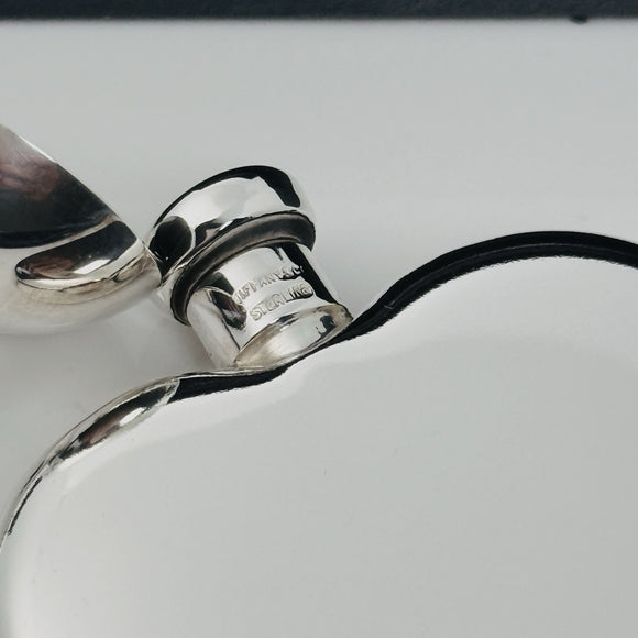 Vintage Tiffany Heart Perfume Flacon Bottle Funnel in Silver with Storage Box