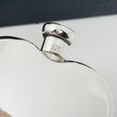 Vintage Tiffany Heart Perfume Flacon Bottle Funnel in Silver with Storage Box-7