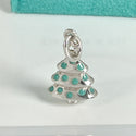 RARE Tiffany & Co Christmas Tree Charm in Blue Enamel and Silver - 3
