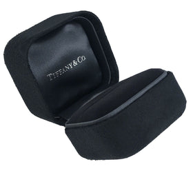 Tiffany & Co Empty Ring Box Black Suede Leather Presentation Storage Jewelry Box