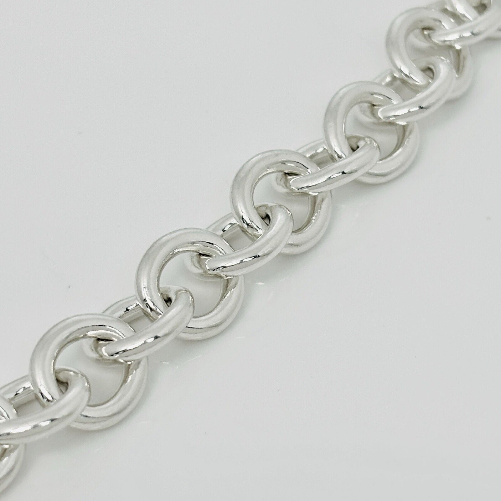 18" Return Tiffany & Co Diamond Heart Tag Toggle Necklace in Sterling Silver