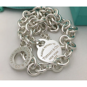 16" Please Return to Tiffany & Co Heart Tag Toggle Necklace Newest Version