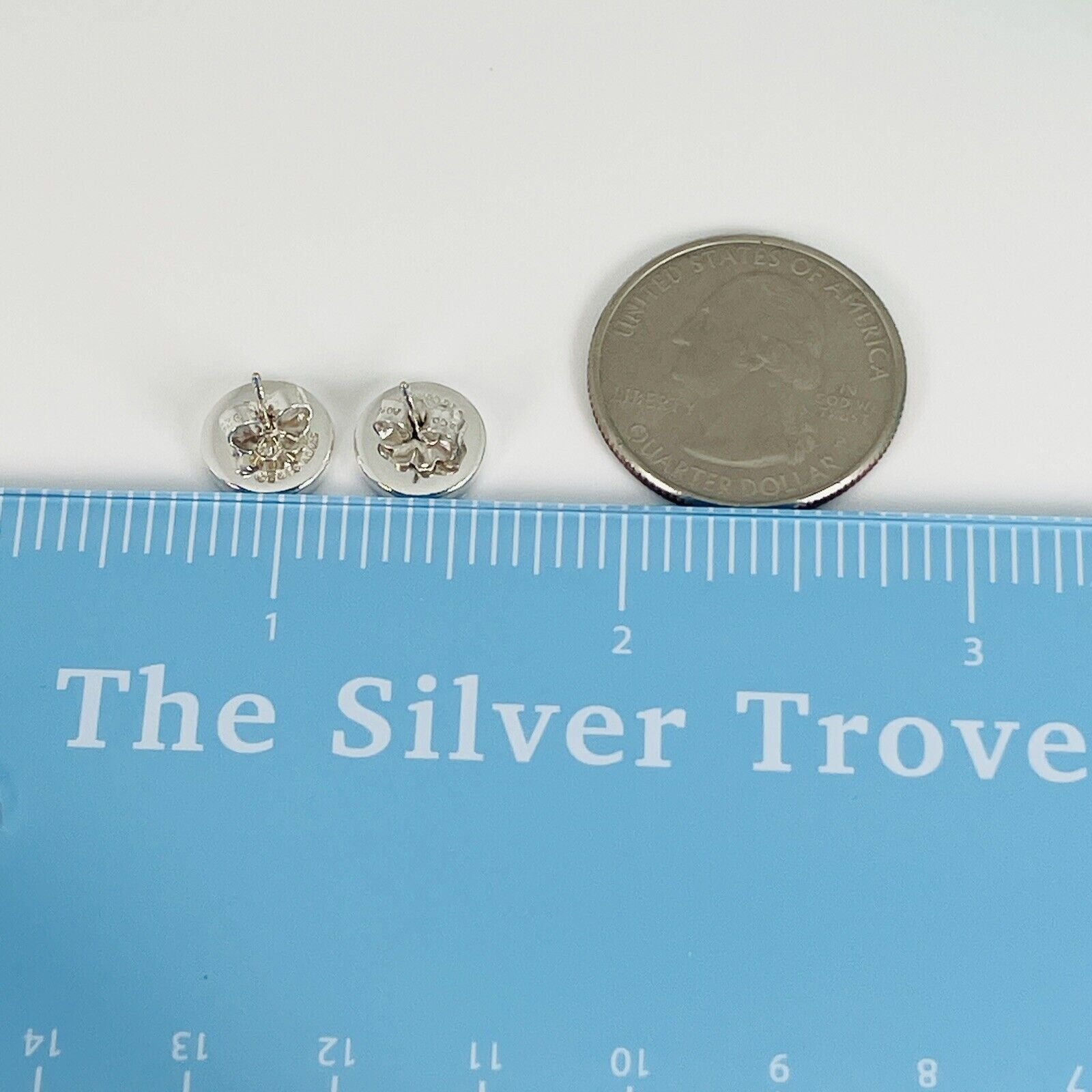 Return to Tiffany  Mini Round Circle Tag Stud Earrings in Sterling Silver
