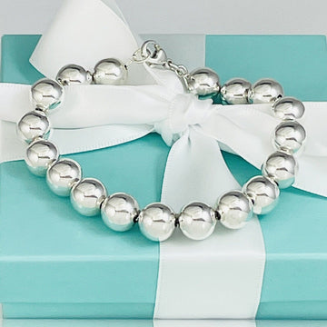 8" Tiffany HardWear Ball Bead Bracelet Sterling Silver 10mm Beads