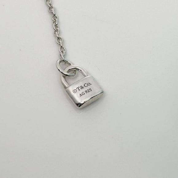 18" - 20" Tiffany Mini Padlock Chain Adjustable Necklace Large 1.5mm Links