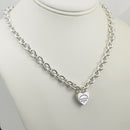 Return to Tiffany & Co Heart Padlock Lock Pendant Necklace in Sterling Silver-2