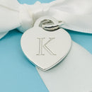 Tiffany Letter K Heart Pendant or Charm Notes Alphabet in Sterling Silver-2