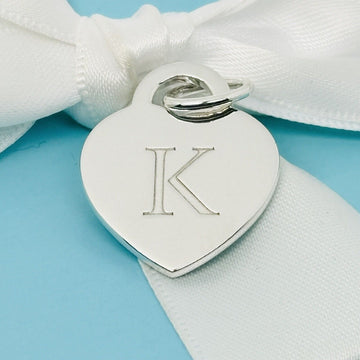 Tiffany Letter K Heart Pendant or Charm Notes Alphabet in Sterling Silver - 0