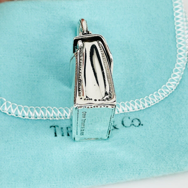 Vintage Tiffany Trinket Pill Box Purse Handbag Miniature in Sterling Silver - 5