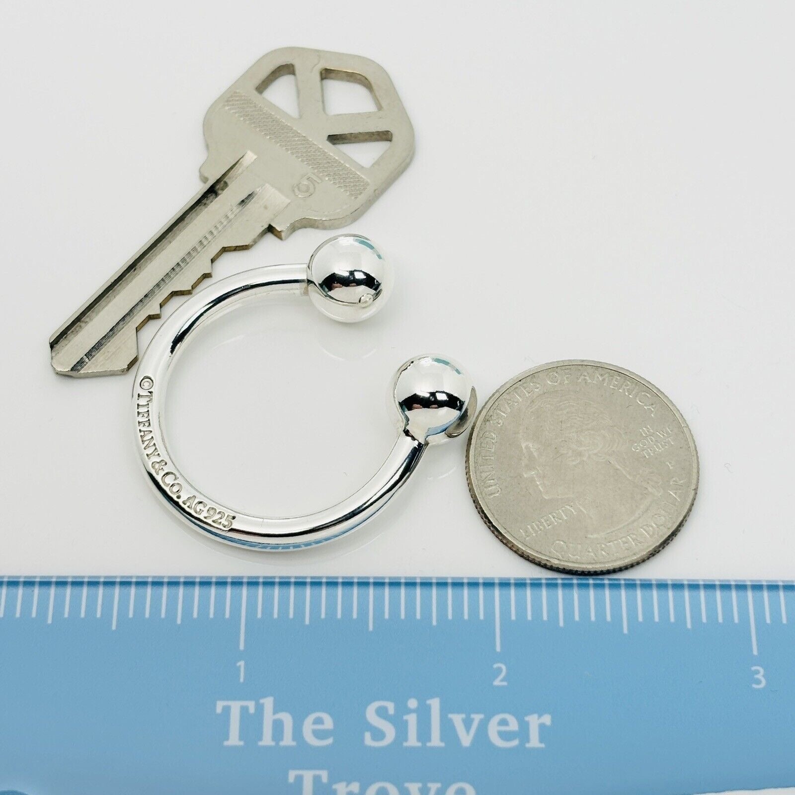 小物 TIFFANY&CO  Makers Key Ring Tiffany&Co. Makers Keyring Keychain Silver 925 Tiffany&Co