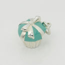 Tiffany Blue Icing Cupcake Charm or Pendant in Blue Enamel and Sterling Silver-1