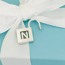 Tiffany & Co Letter N Alphabet Initial Padlock  Notes Charm Pendant in Silver-4