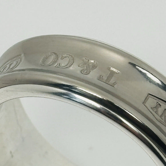 Size 11 Tiffany & Co 1837 Grey Titanium and Silver Ring Band Mens Unisex
