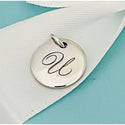 Tiffany Letter U Notes Alphabet Disc Charm Initial Pendant in Silver - 1