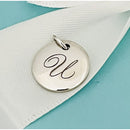 Tiffany Letter U Notes Alphabet Disc Charm Initial Pendant in Silver-1