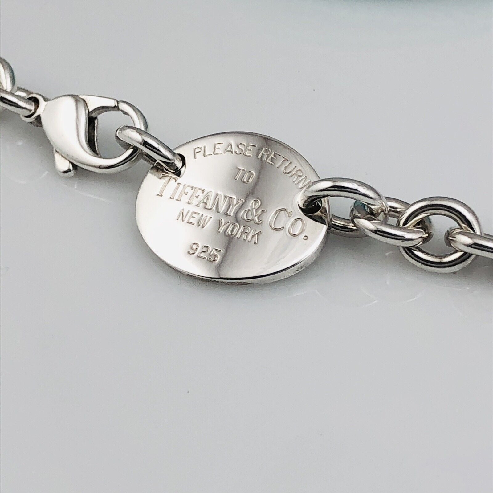 20" Plus SIze Please Return To Tiffany & Co Sterling Silver Oval Tag Necklace