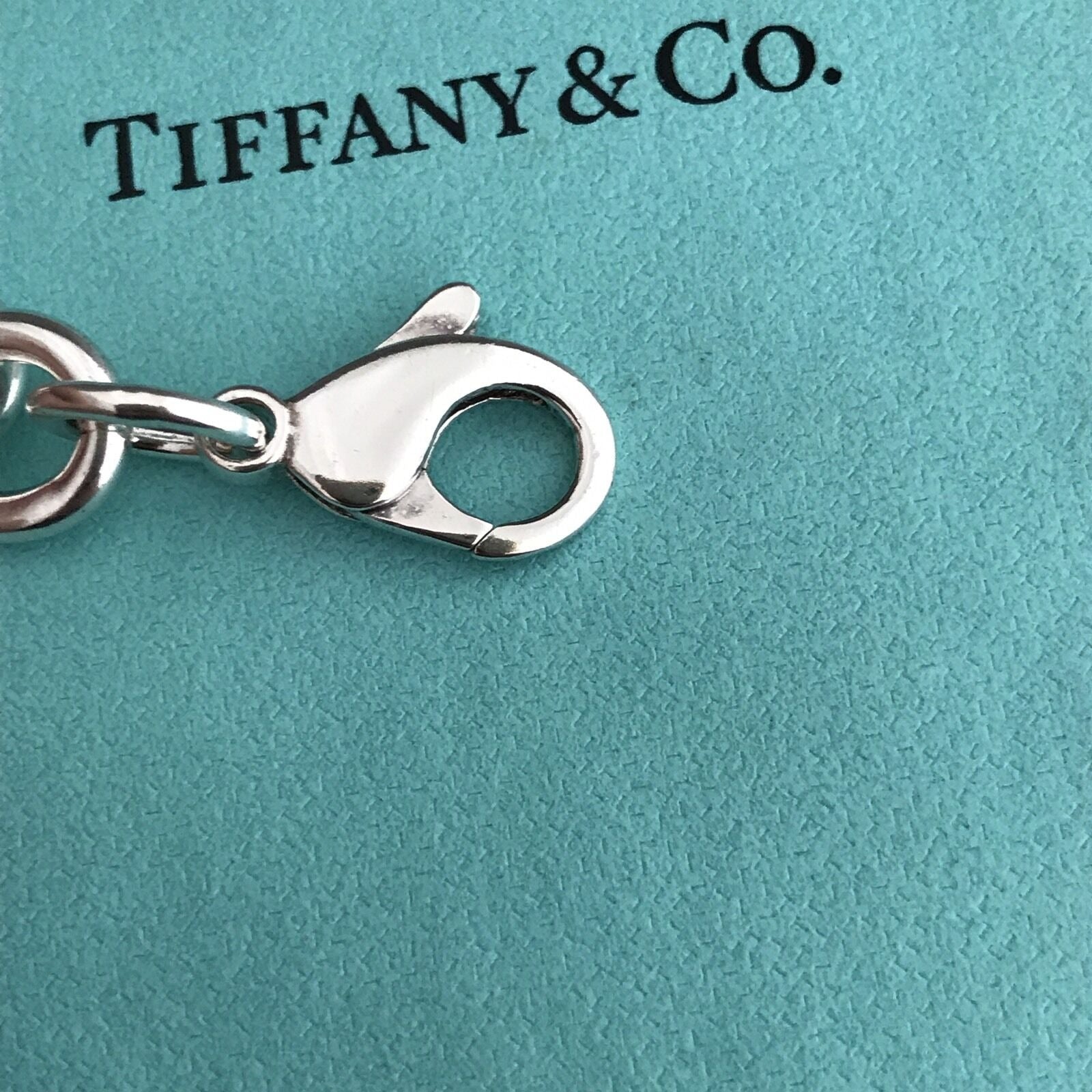 Tiffany & Co Sterling Silver Engravable Blank Heart Tag Necklace with Blue Box