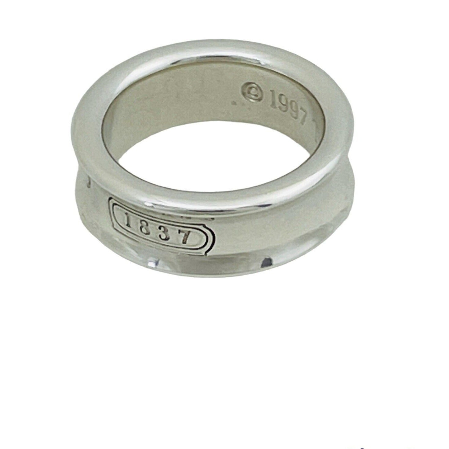 Size 5 Tiffany & Co 1837 Ring Concave Unisex in Sterling Silver AUTHENTIC