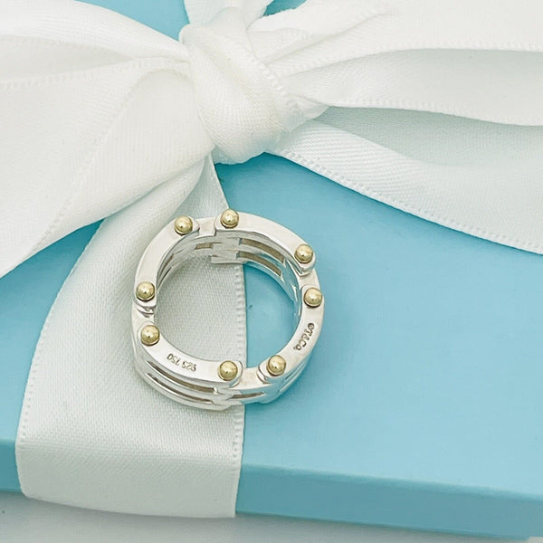 Size 6 Tiffany & Co Gatelink Ring in Sterling Silver and 18k Gold - 6