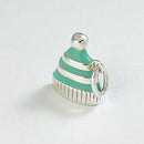 RARE Tiffany & Co Snow Hat Cap Winter Charm or Pendant in Blue Enamel and Silver-3
